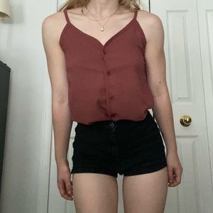 Button down burgundy cami.